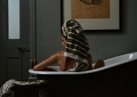 Bath Mat in Sage & Chalk