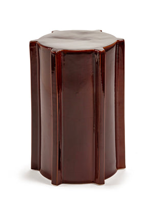 Pawn Side Table Geometric Dark Brown